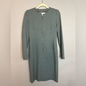 Akris Punto Gray Sheath Long Sleeve Womens Dress Zipper Size 4